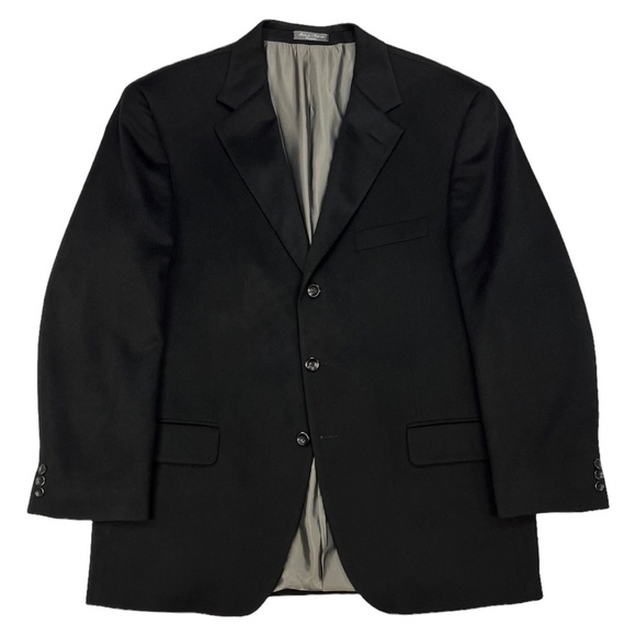 Loro Piana 100% Cashmere Black 3 Button Blazer Jacket Size 48 - Picture 1 of 13